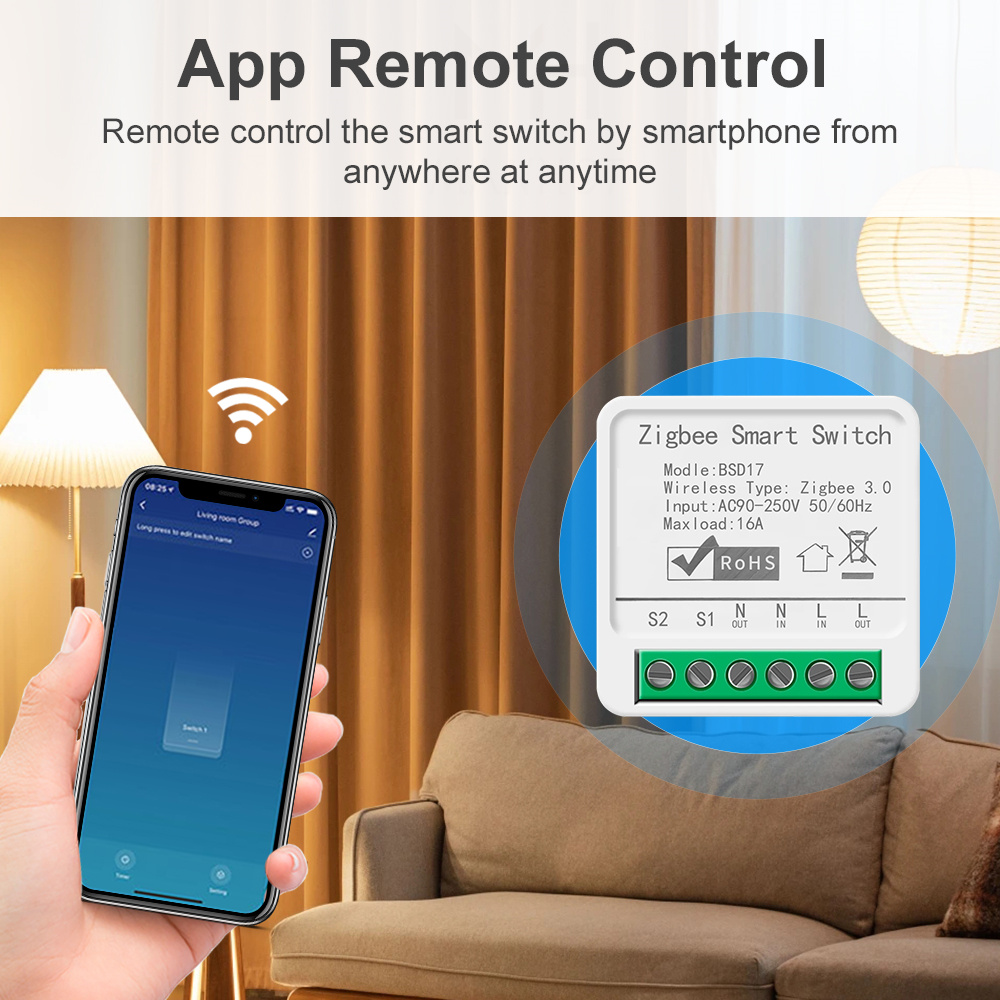 16A ZigBee3.0 สวิตช์ไฟอัจฉริยะ - Smart Home Automation Diy บทวิจารณ์และราคา