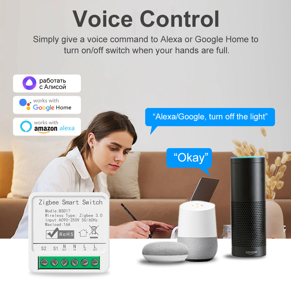 16A ZigBee3.0 สวิตช์ไฟอัจฉริยะ - Smart Home Automation Diy บทวิจารณ์และราคา