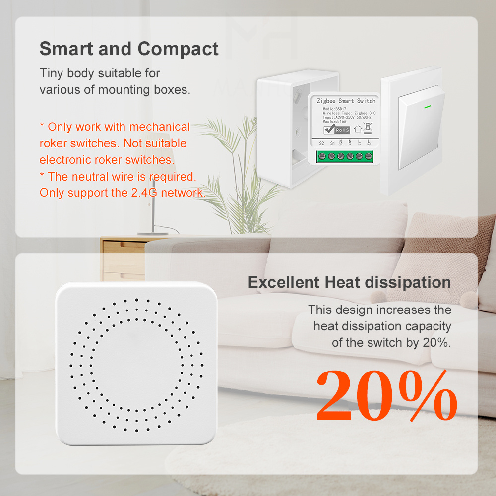 16A ZigBee3.0 สวิตช์ไฟอัจฉริยะ - Smart Home Automation Diy บทวิจารณ์และราคา