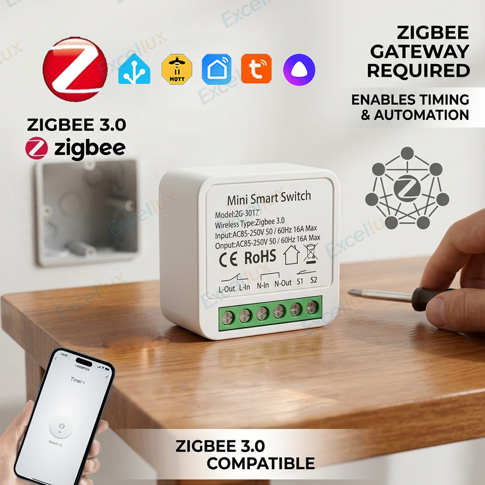 สวิตช์อัจฉริยะขนาดเล็ก 16A Zig - Smart Home Automation Diy บทวิจารณ์และราคา