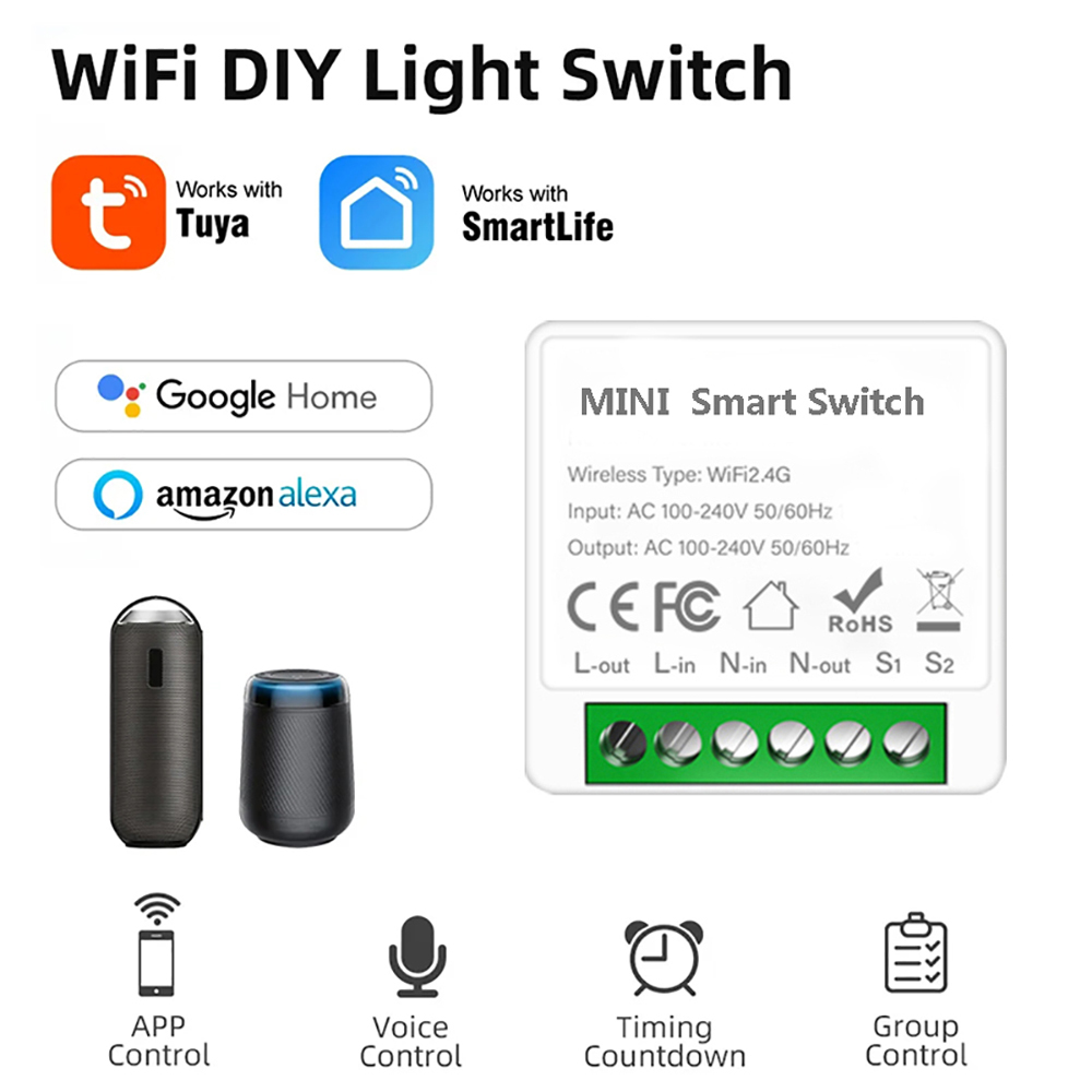 2 ทิศทาง Tuya Mini 16A WiFi DI - Smart Home Automation Diy บทวิจารณ์และราคา