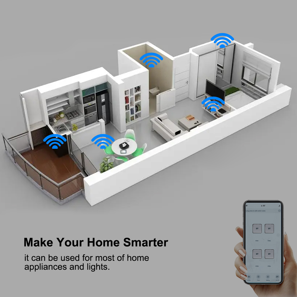 โมดูลรีเลย์อัจฉริยะ 4CH Wifi / - Smart Home Automation Diy บทวิจารณ์และราคา